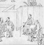 Confucius and his disciples: Public Domain