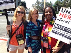On the picket line with hotel workers at General Synod, Long Beach, CA On the picket line with hotel workers at General Synod, Long Beach, CA