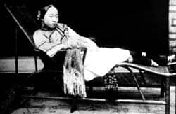 Woman with bound feet, China (19th century): Public Domain