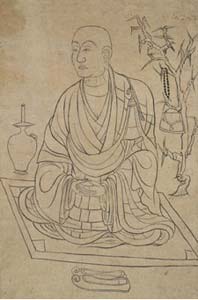 Early Chinese depiction of a Buddhist monk: Public Domain