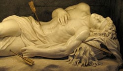 sculpture of an early Christian martyr, San Sebastiano Source: http://www.flickr.com/photos/raenef/3922327359/