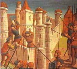 a 15th century painting of the siege of Constantinople by the   Ottoman Empire Source: Public Domain