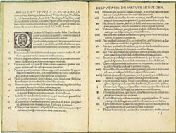 first pages of the 95 theses, printed in Latin Source: Public Domain