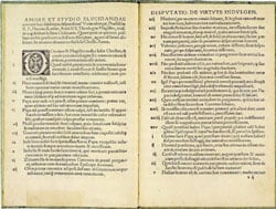 first pages of the 95 theses, printed in Latin Source: Public Domain