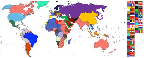 This map of the world in 1900 shows the large colonial empires that powerful nations established across the globe Source: Public Domain