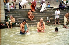 Bathing in the Ganges river