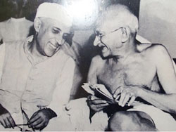 Nehru and Gandhi http://www.flickr.com/photos/bensutherland/3535854194/
