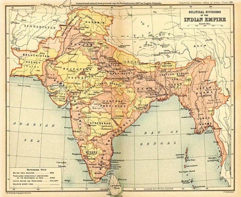 Title: British Indian Empire in 1909