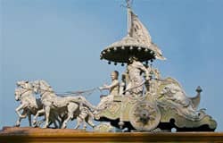 Arjuna and Krishna on a chariot