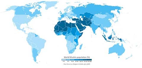 World Muslim Population. Source: Public Domain