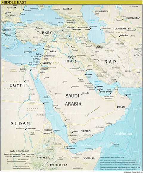 Map of the Middle East