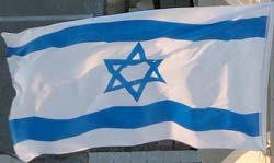 Title: the Israeli flag, depicting the Magen David in its center Source: http://www.flickr.com/photos/emeryjl/563170507/