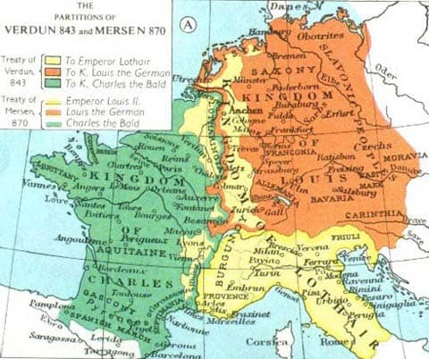 Title: Carolingian Empire in the 9th century Source: http://en.wikipedia.org/wiki/File:843-870_Europe.jpg