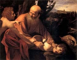 Title: Abraham nearly sacrifices his son Isaac (see the replacement, a ram, in the right corner) Source: http://www.flickr.com/photos/rzrxtion/2716721503/