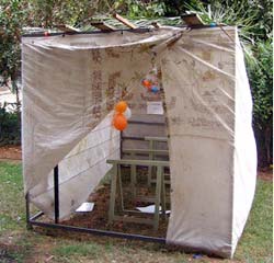 Title: Many Jews set up a “booth” in their yards to commemorate the Israelites’ dwelling in the Sinai desert Source: http://www.flickr.com/photos/ronalmog/1447782563/